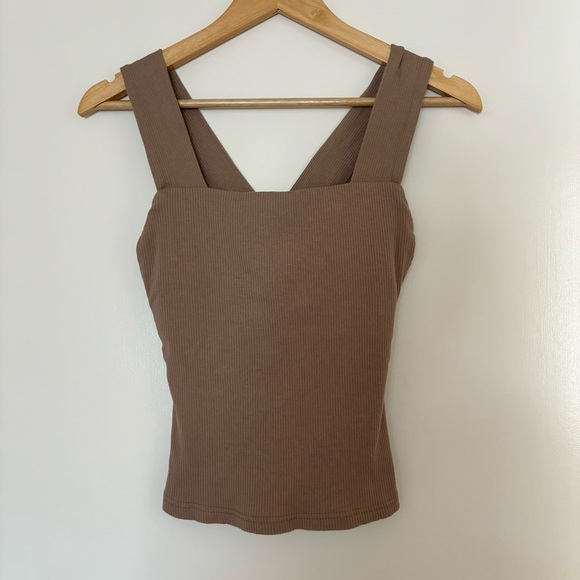 OGL Brown Ribbed Tank Top - Picture 1 of 3